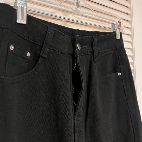 Slit Wide Leg Distressed High Waisted Loose Jeans Pants Size 27”waist - Picture 9 of 10